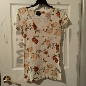 Floral V-neck